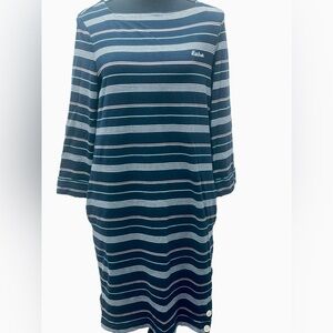 BARBOUR MERCEYSIDE STRIPE SQUARE NECK COTTON KNIT DRESS SIZE 4